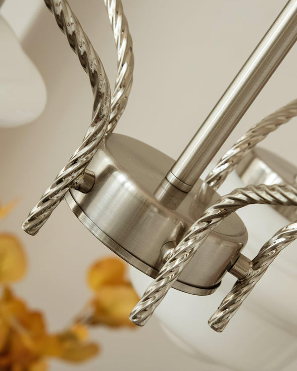 modern chrome white glass chandelier 2
