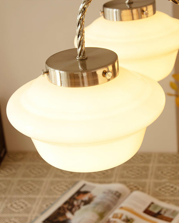 modern chrome white glass chandelier 2