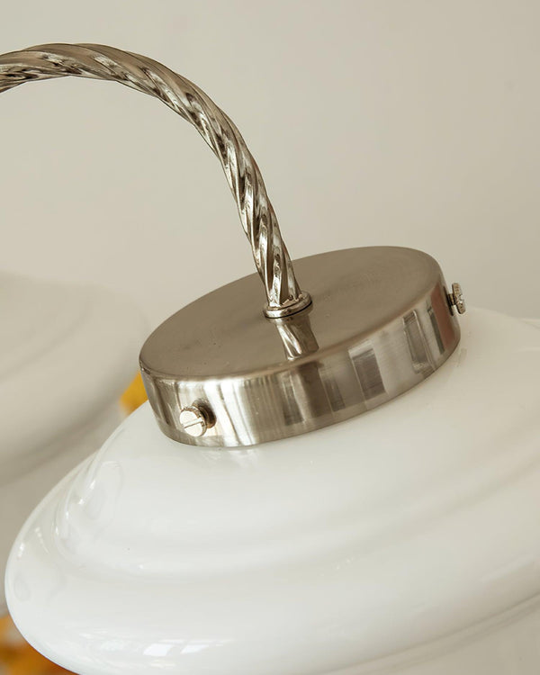 modern chrome white glass chandelier 2
