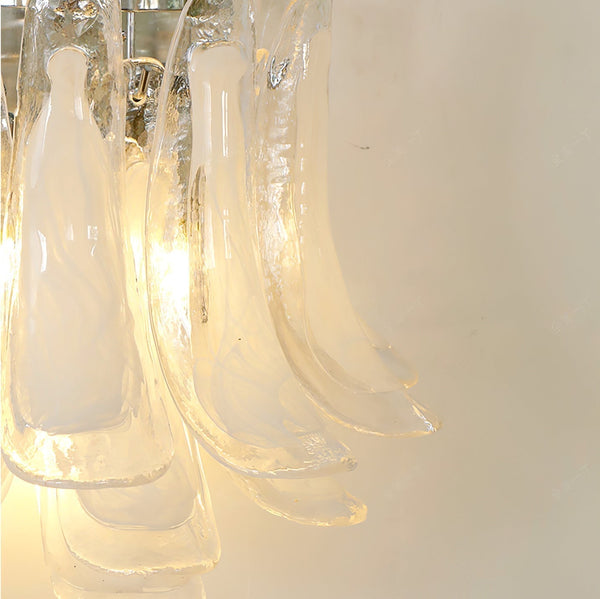 modern chrome white glass horseshoe wall lamp