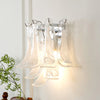 modern chrome white glass horseshoe wall lamp