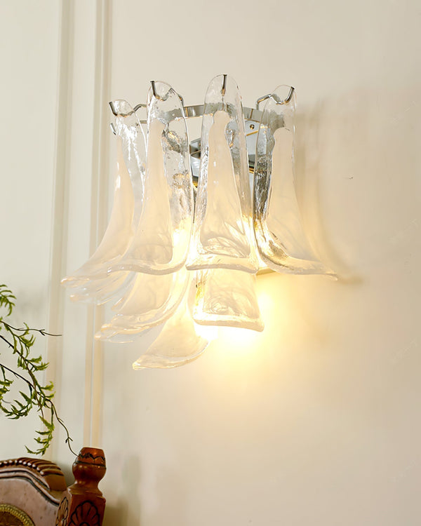 modern chrome white glass horseshoe wall lamp