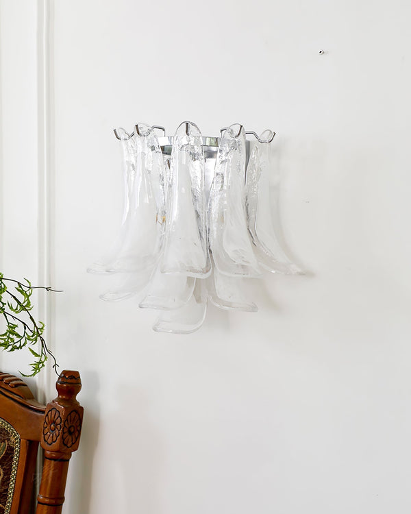 modern chrome white glass horseshoe wall lamp