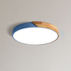 modern colorful iron wood led flush mount ceiling light