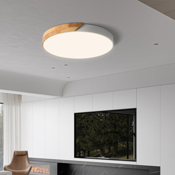 modern colorful iron wood led flush mount ceiling light