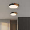 modern colorful iron wood led flush mount ceiling light