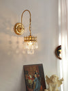 modern copper crystal crown wall sconce