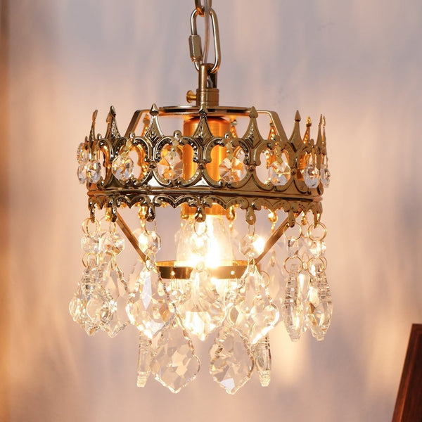 modern copper crystal crown wall sconce