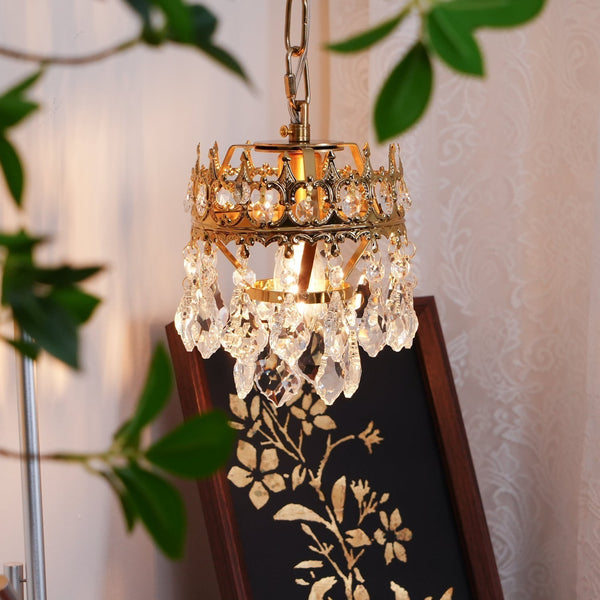 modern copper crystal crown wall sconce