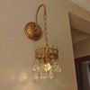modern copper crystal crown wall sconce