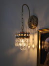 modern copper crystal crown wall sconce