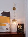 modern copper crystal crown wall sconce