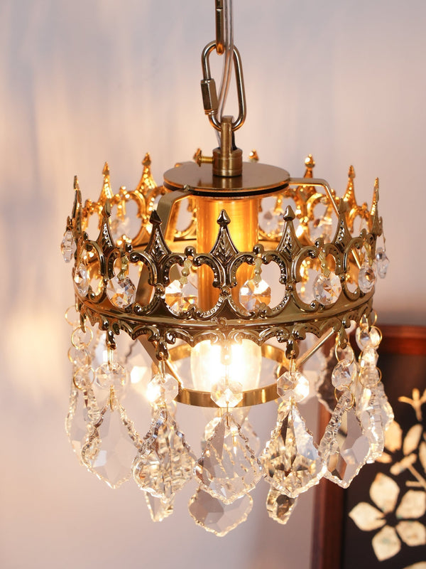modern copper crystal crown wall sconce