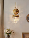 modern copper crystal crown wall sconce