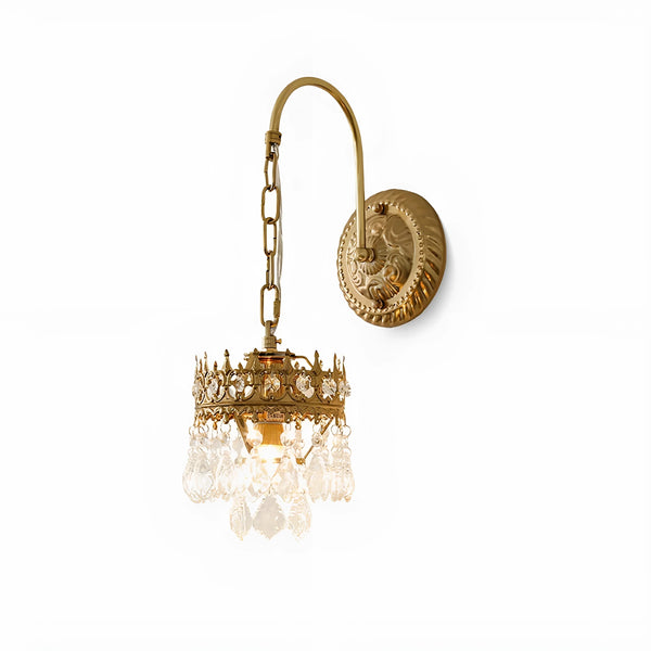 modern copper crystal crown wall sconce