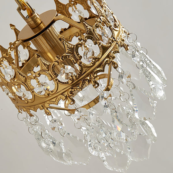 modern copper crystal crown wall sconce