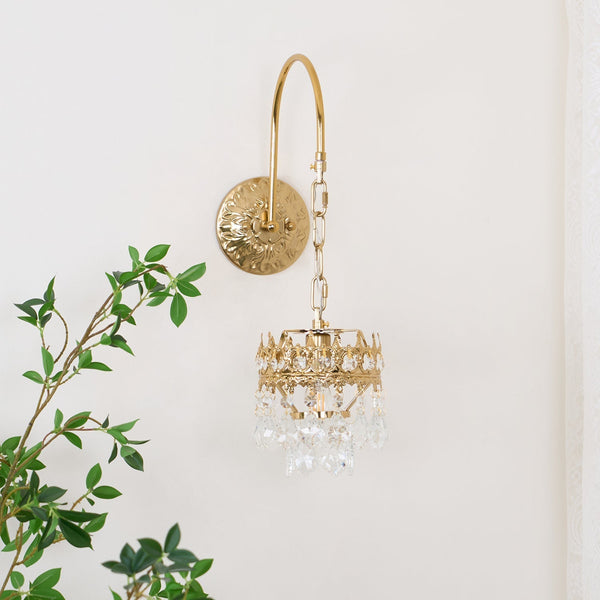 modern copper crystal crown wall sconce
