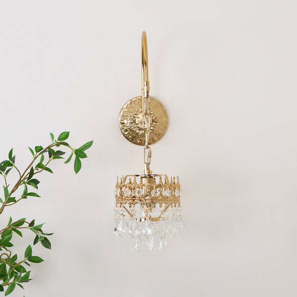 modern copper crystal crown wall sconce