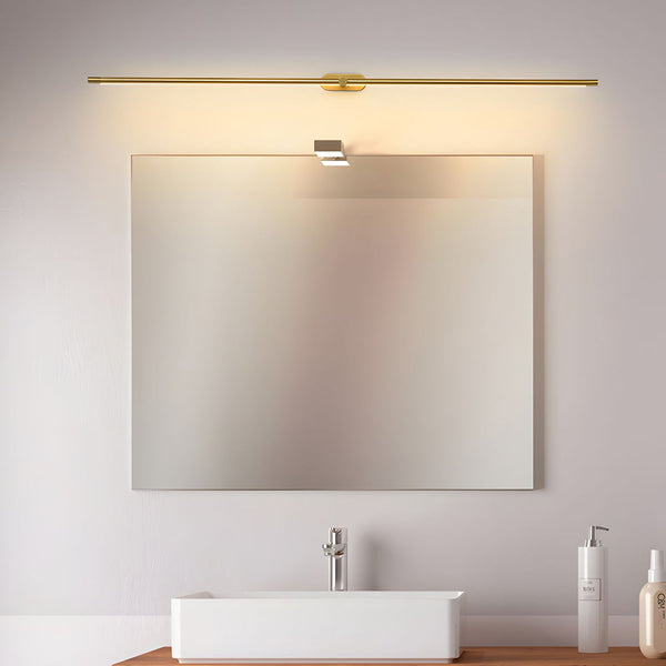 modern copper cylindrical led vanity light