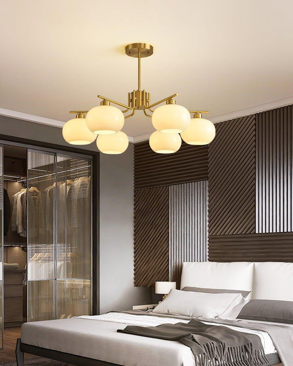 modern copper glass branch chandelier