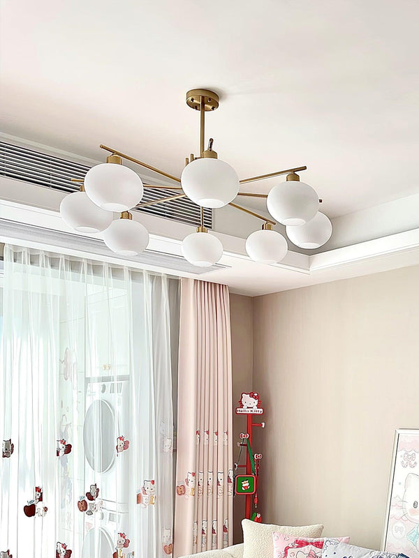 modern copper glass branch chandelier