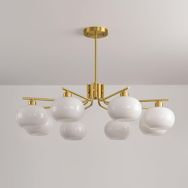 modern copper glass branch chandelier