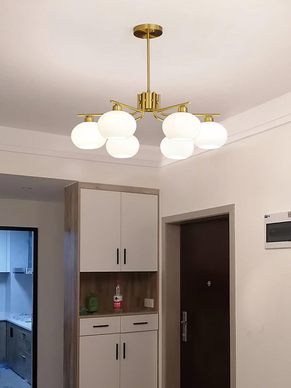 modern copper glass branch chandelier