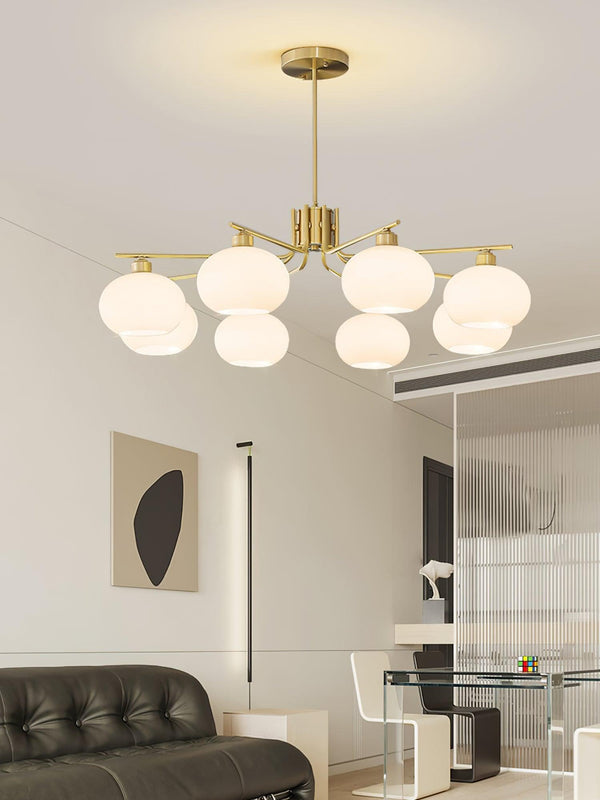 modern copper glass branch chandelier
