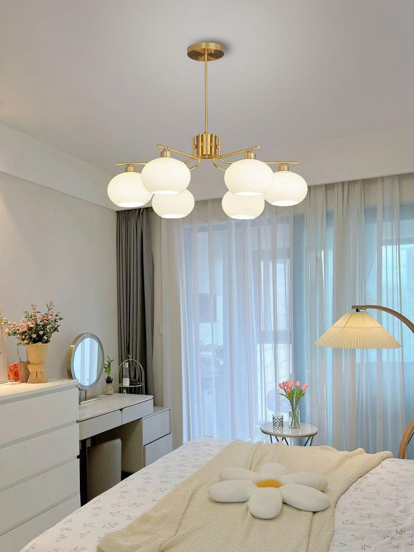 modern copper glass branch chandelier