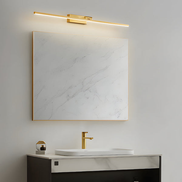 modern copper linear acrylic led vanity light