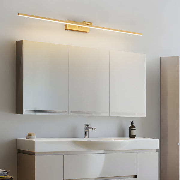 modern copper linear acrylic led vanity light