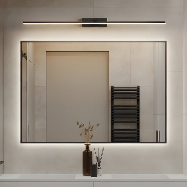 modern copper linear acrylic led vanity light