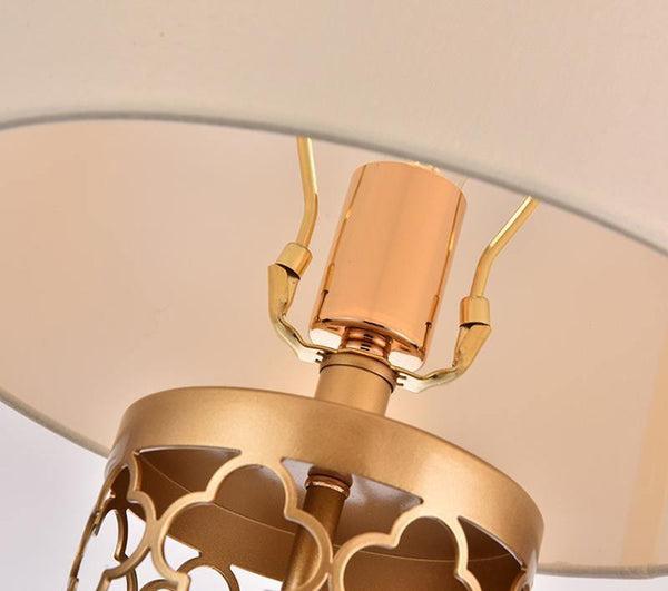 modern copper openwork metal table lamp