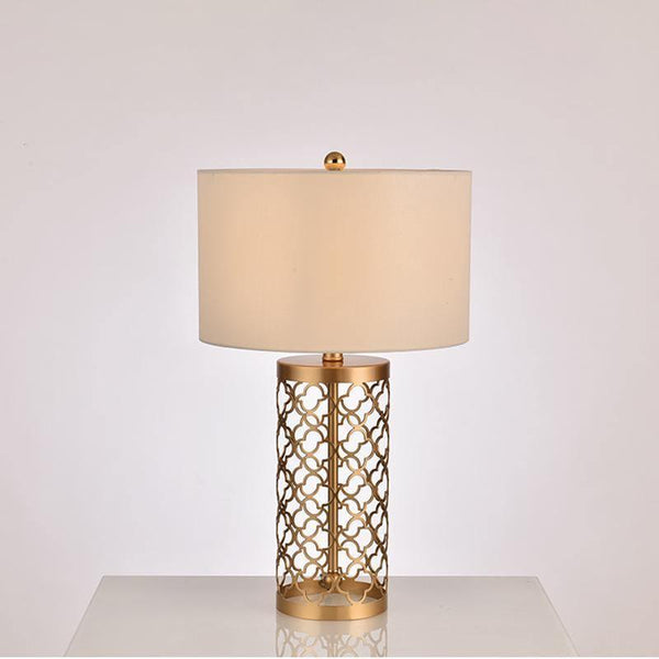 modern copper openwork metal table lamp