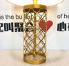modern copper openwork metal table lamp