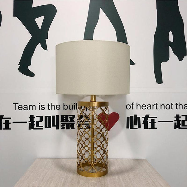 modern copper openwork metal table lamp