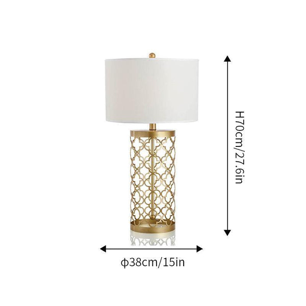 modern copper openwork metal table lamp