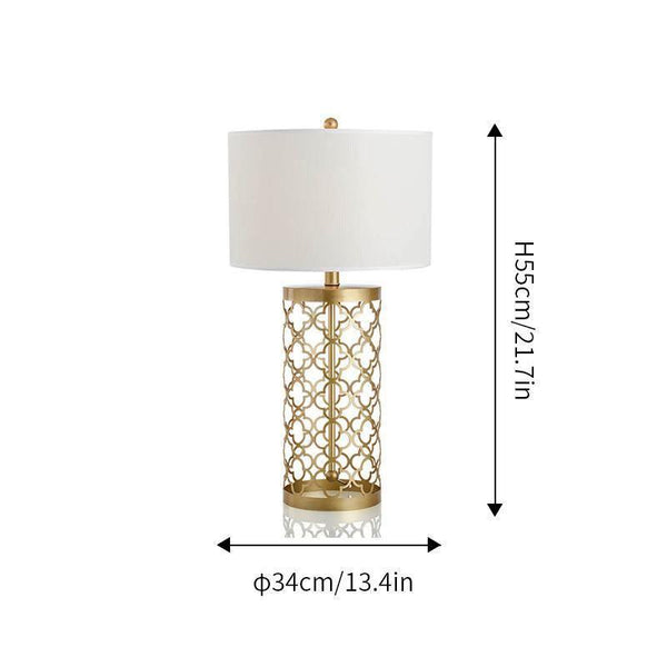 modern copper openwork metal table lamp