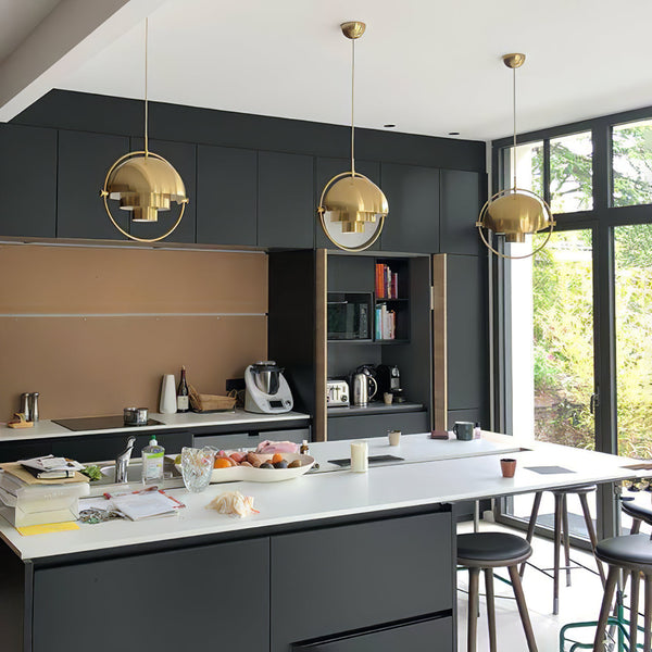 modern copper steel pendant light