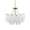 modern copper white glass feather pearl chandelier