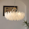 modern copper white glass feather pearl chandelier