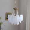 modern copper white glass feather pearl chandelier