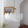 modern copper white glass feather pearl chandelier