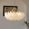 modern copper white glass feather pearl chandelier