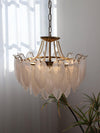 modern copper white glass feather pearl chandelier