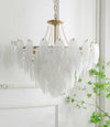 modern copper white glass feather pearl chandelier
