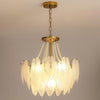 modern copper white glass feather pearl chandelier