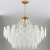 modern copper white glass feather pearl chandelier