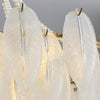modern copper white glass feather pearl chandelier
