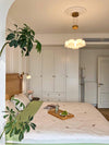 modern copper white pe acrylic lily chandelier